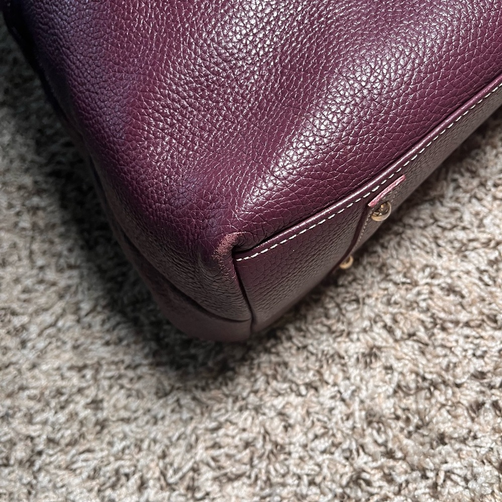 Dooney & Bourke Plum Pebble Grain Leather Hobo Bag with Matching Coin Purse - Picture 8 of 16